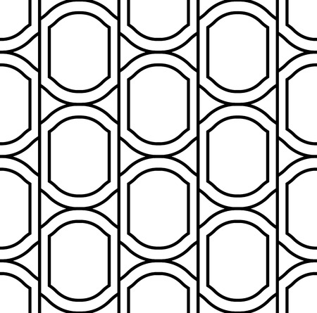 Black and white geometric seamless pattern with wavy line. Abstract background. Vector seamless pattern.のイラスト素材