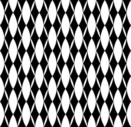 Black and white geometric seamless pattern with diamond. Abstract background. Vector seamless pattern.のイラスト素材