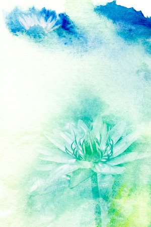 Abstract watercolor illustration of blossom flower. Watercolor painting on paper. Floral watercolor illustration.の写真素材