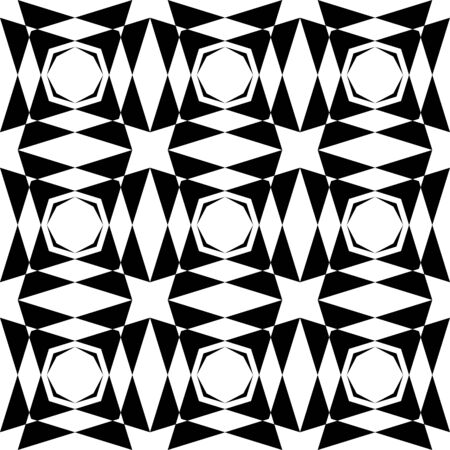 Black and white geometric seamless pattern. Abstract background. Vector seamless pattern.のイラスト素材