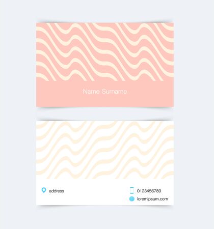 Business card template with simple pattern background. Vector illustration.のイラスト素材