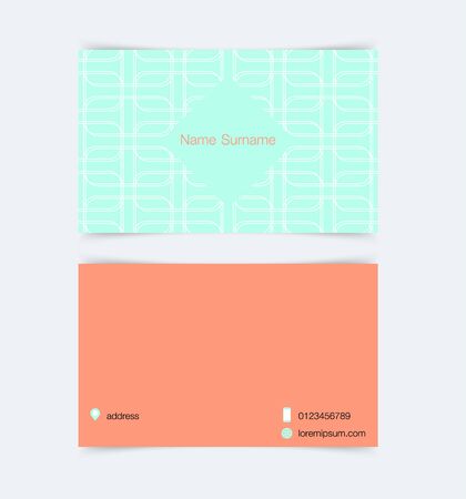 Business card template with simple pattern background. Vector illustration.のイラスト素材