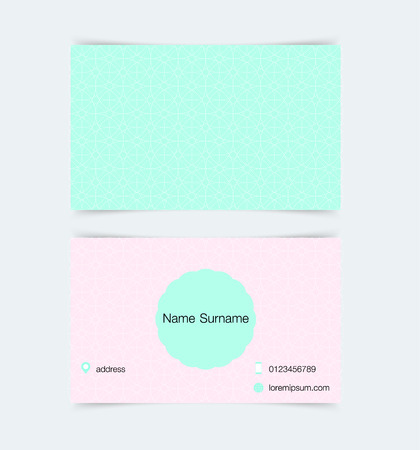 Business card template with simple pattern background. Vector illustration.のイラスト素材