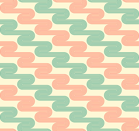 Geometric seamless pattern background with curved line. Abstract background. Vector seamless pattern illustration.のイラスト素材