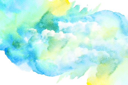 Abstract watercolor illustration of cloud. Watercolor painting on paper. Watercolor illustration of sky. Abstract background.の写真素材