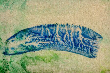 Abstract watercolor painting on recycle paper. Abstract background.の写真素材