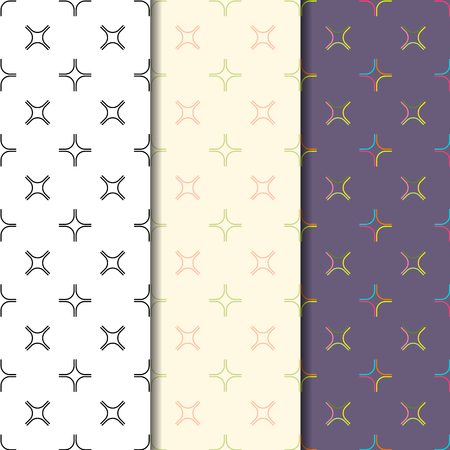 Geometric seamless pattern with line. Repeating abstract vector background with monochrome and color style.のイラスト素材