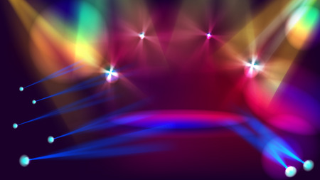 Abstract colorful stage light creative background design. Vector illustration.のイラスト素材