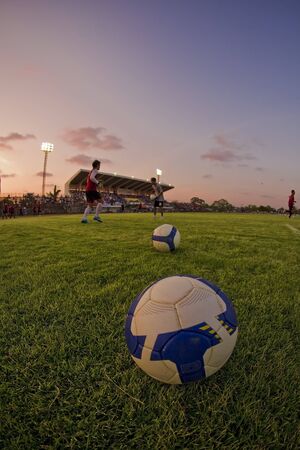 a soccer player warming.のeditorial素材