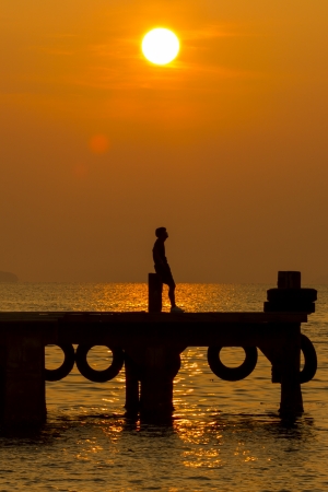 warm up in sunrise timeの写真素材