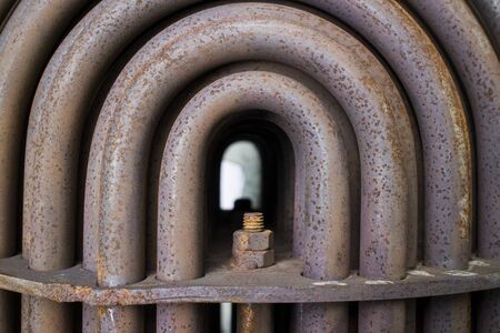 Curve line of industrial heat exchanger.の写真素材