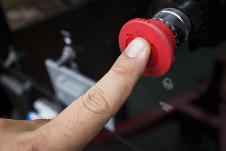 finger pushing a emergency bottomの写真素材