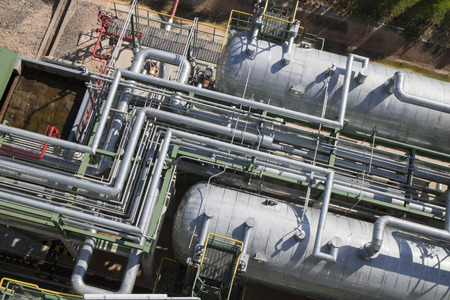 Steam vessel and pipe line in petrochemical plant.