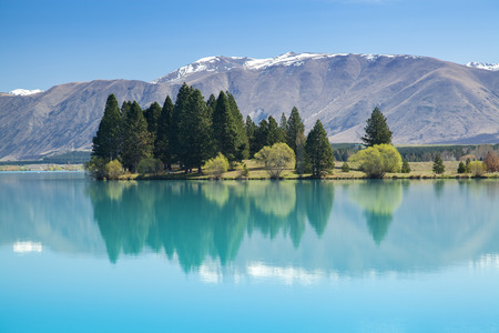 Mountain peak and snow in New Zealand.の写真素材