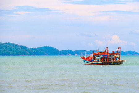 Fishery boat on the seaの素材