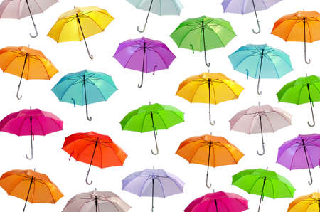 Colorful umbrella on white background