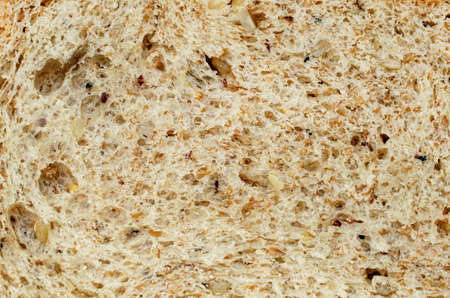 Closed up texture of homemade whole wheat breadの写真素材