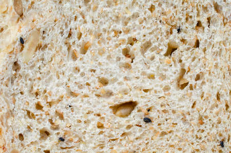 Closed up whole wheat bread texture background. For healthy or carbohydrate food concept
