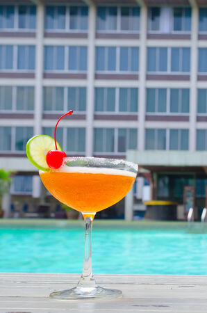 Cocktails near the swimming pool on summer .のeditorial素材