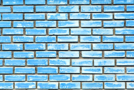 Blue brick wall texture background .