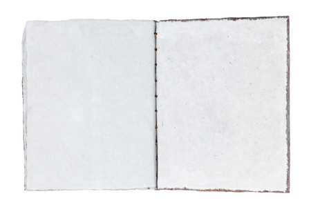 Old white mulberry paper book isolated .の写真素材