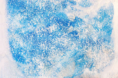 Aged old blue board snow color paint texture.