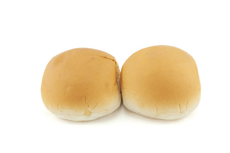 fresh double bread isolated on white background .