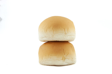 fresh double bread isolated on white background .