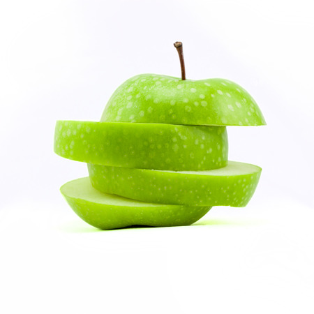 Fresh green apple isolated on white background.の写真素材