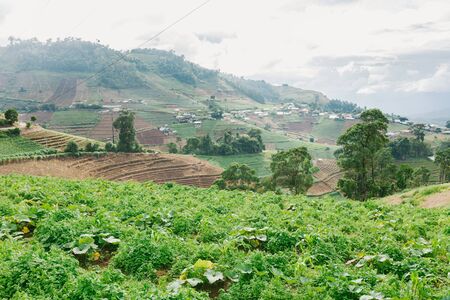 Nature mountains landscape beauty world . Dramatic sky. Mon jam , Chiang Mai , Thailand. Beauty world.の写真素材