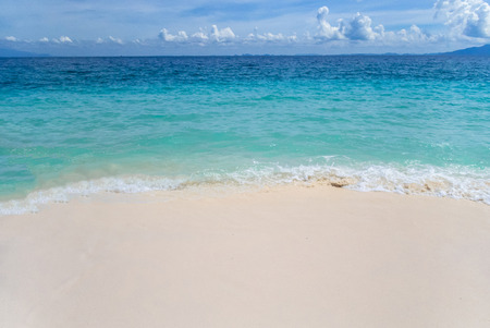 Blue Sea sand sky with tiny cloud, loaction in Thailand