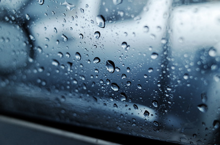 Condensation on a windowpane or Raindrop or Bubble.の写真素材