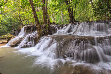 tropical waterfall in Deep forestの写真素材