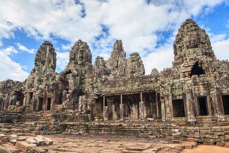 Bayon Temple at Angkor Wat, Siem Reap Cambodiaの写真素材