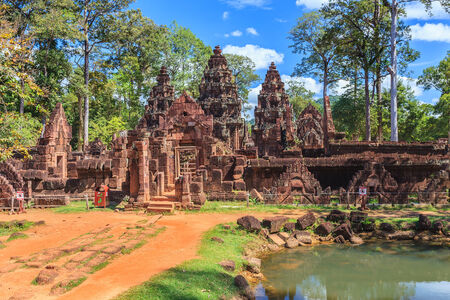 Banteay Srei or Lady Temple at Siem Reap Cambodiaの写真素材