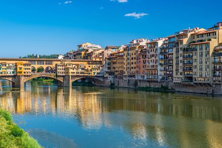 Ponte Vecchio and city skyline - Florence - Italyの写真素材