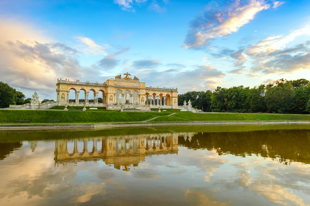 Vienna sunset city skyline at Gloriette, Vienna, Austriaのeditorial素材