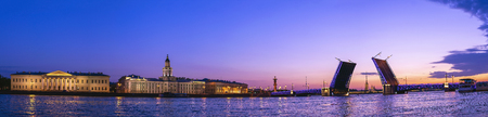 Saint Petersburg panorama sunrise city skyline at Palace Bridge, Saint Petersburg, Russiaのeditorial素材