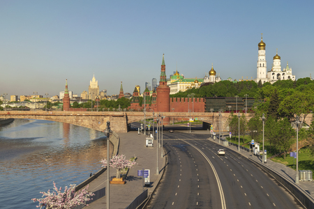 Moscow city skyline at Kremlin Palace Red Square and Moscow River, Moscow, Russiaのeditorial素材