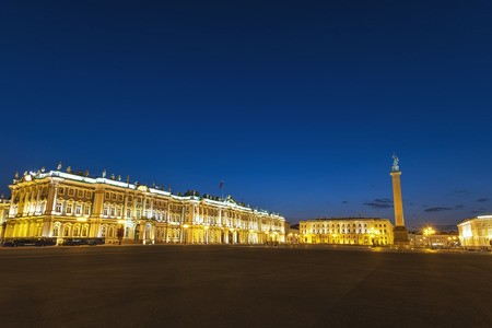 Saint Petersburg night city skyline at Palace Square, Saint Petersburg Russiaのeditorial素材