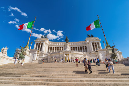 Rome, Italy - June 21, 2015: tourist walking at Piazza Venezia, Rome Italyのeditorial素材