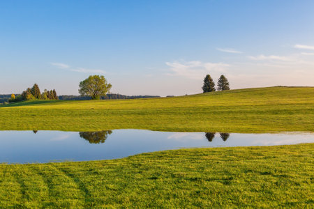 Nature landscape of countryside in Bavaria, Germanyの写真素材