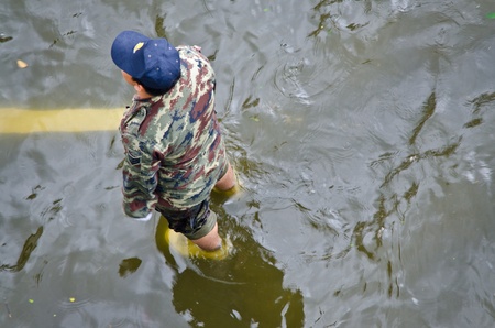 BANGKOK - NOV 10: worst flood disasters in 50 years hits Bangkok streets. Bangkok flooding, 10 November 2011のeditorial素材