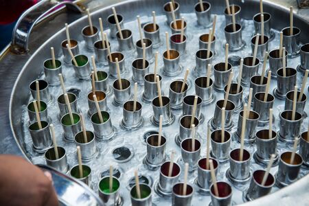 Tube ice cream in the tankの写真素材