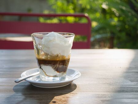 Affogato coffee background, background concept.