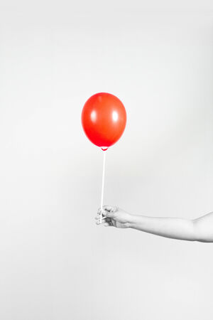 party balloons and ribbonsの写真素材