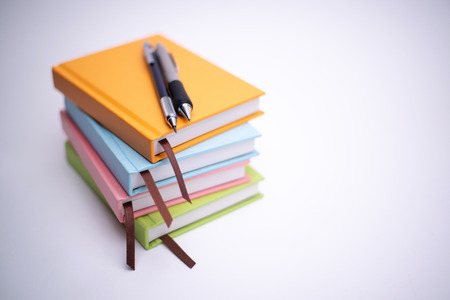 Multiple colors booklets Pencil on topの写真素材