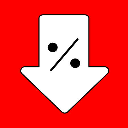 Discount black friday vector icon On a red background
