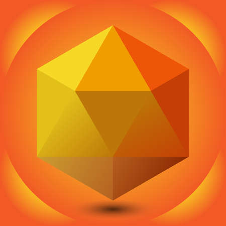 Yellow and orange low poly abstract hexagon shape vector illustrationのイラスト素材