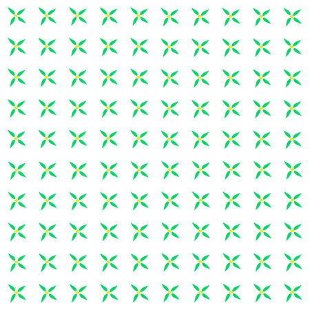 seamless pattern with flowers,green petals, yellow stamensのイラスト素材